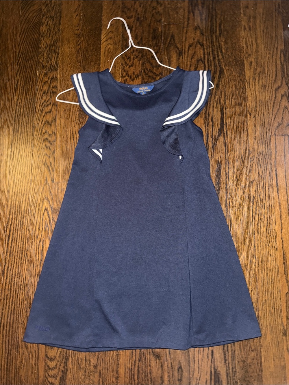 Polo by Ralph Lauren Navy Girls Sailor-Trim A-Line Dress